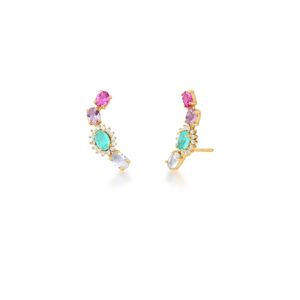 Ear Cuff com Zircônias coloridas - Image 2
