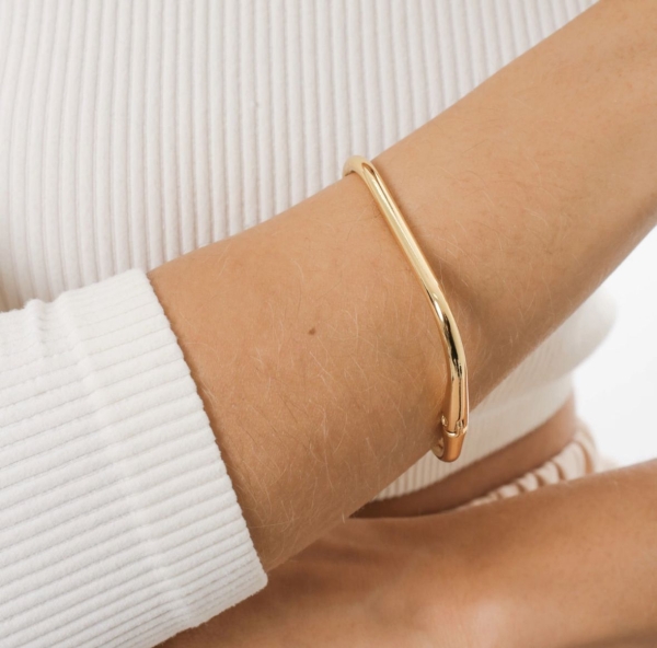 Bracelete quadrado - banho de ouro - Image 2