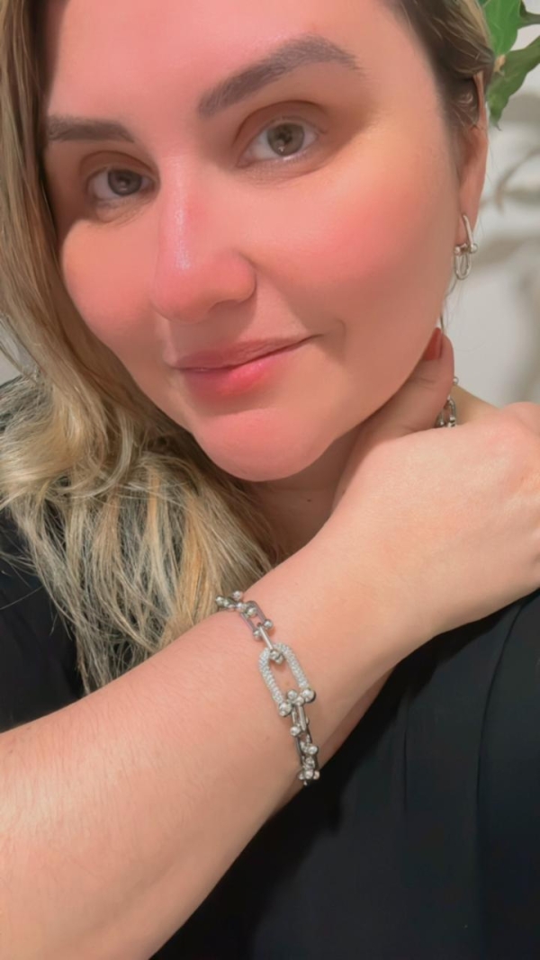Pulseira Elos, banho de prata